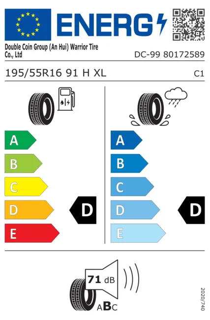 195/55/16 91H DOUBLE COIN DC-99