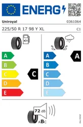 225/50 R17 UNIROYAL RAINSPORT 5  XL  FR 